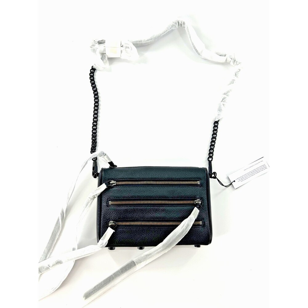 Rebecca MinkofLeather Crossbody Purse - Biker Chick Grunge Revival Black Leather